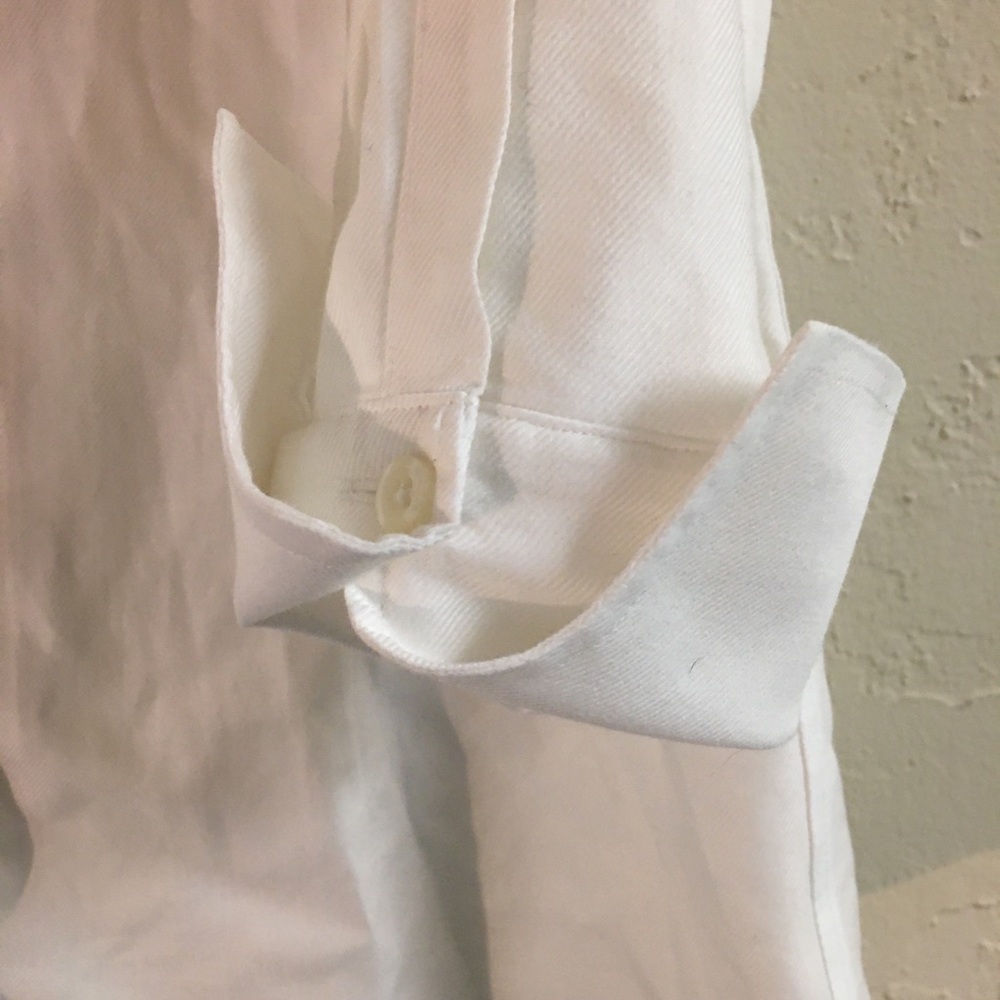 Brooks Brothers 100% Cotton Fitted Non-iron Button Down Blouse 2 White Office - Picture 4 of 9